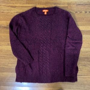 Ladies Joe Fresh sweater. Size large. Maroon & black. Smoke free home